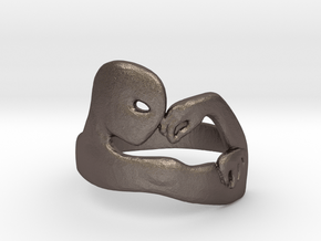 Rear Naked Choke Ring in Polished Bronzed Silver Steel