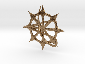 Anarchy Star pendant in Natural Brass
