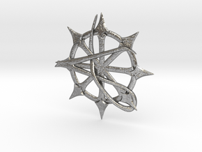 Anarchy Star pendant in Natural Silver