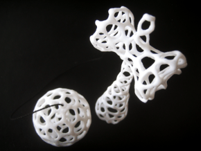 voronoi surface kendama in White Natural Versatile Plastic: Small