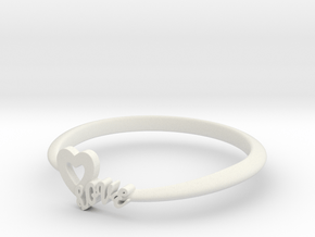 KTFRD01 Heart LOVE Fancy Ring design in White Natural Versatile Plastic