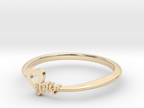 KTFRD01 Heart LOVE Fancy Ring design in 14k Gold Plated Brass