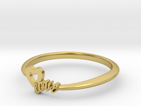 KTFRD01 Heart LOVE Fancy Ring design in Polished Brass