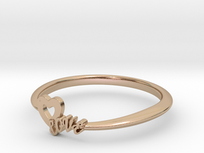 KTFRD01 Heart LOVE Fancy Ring design in 14k Rose Gold