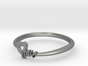 KTFRD01 Heart LOVE Fancy Ring design in Natural Silver