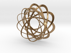 Mobius strips, intertwined in Natural Brass