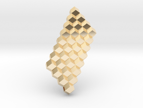 Solid Rhombic Dodecahedron 1inch sm in 14k Gold Plated Brass