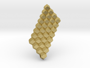 Solid Rhombic Dodecahedron 1inch sm in Natural Brass