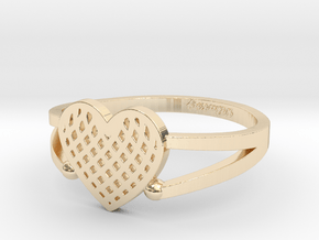 KTFRD04 Filigree Heart Geometric Ring design 3D Pr in 14K Yellow Gold