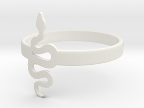 KTFRD05 Filigree Snake Geometric Ring design 3D Pr in White Natural Versatile Plastic