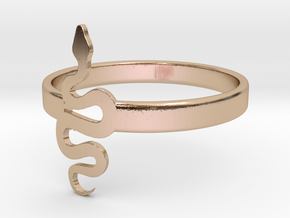 KTFRD05 Filigree Snake Geometric Ring design 3D Pr in 14k Rose Gold Plated Brass