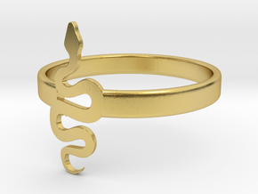 KTFRD05 Filigree Snake Geometric Ring design 3D Pr in Polished Brass