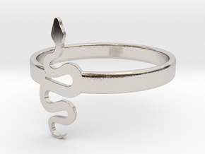 KTFRD05 Filigree Snake Geometric Ring design 3D Pr in Platinum
