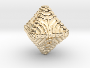 Fossil Dice in 14K Yellow Gold: d8