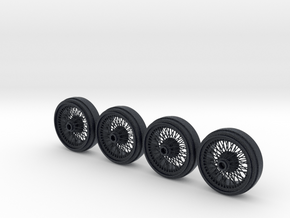 Full set of 1/8 scale Wire Wheels for DB5 in Black PA12