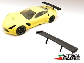 2x 3D Rear wing - Scaleauto Corvette C7.R  in Black Natural Versatile Plastic
