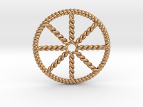 Twisted Dharma Wheel in Natural Bronze
