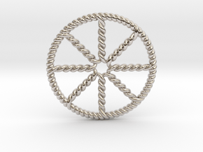 Twisted Dharma Wheel in Platinum