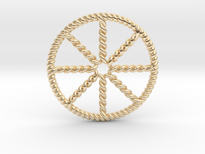 Twisted Dharma Wheel in 14K Yellow Gold