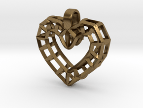 Heart Wire Pendant big in Natural Bronze