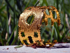 Inca Cross Wide Cuff Bracelet in 18k Gold Plated Brass: Small