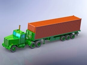 M915 Tractor w. M872 Semitrailer & Container 1/160 in Smooth Fine Detail Plastic