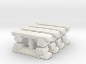 Log Bench (x8) 1/200 in White Natural Versatile Plastic