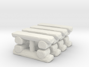 Log Bench (x8) 1/285 in White Natural Versatile Plastic
