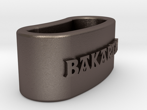 BAKARTXO napkin ring with daisy in Polished Bronzed-Silver Steel