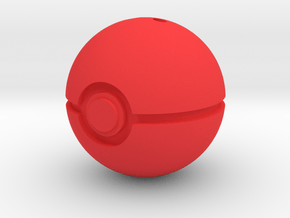 PokéBall Keychain/Pendant Charm in Red Processed Versatile Plastic