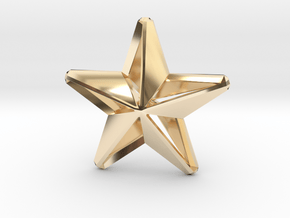 Five pointed star earring assemble Xmas-Medium 2cm in 14k Gold Plated Brass