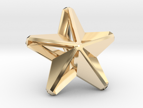 Five pointed star earring assemble - Small 1.5cm in 14k Gold Plated Brass