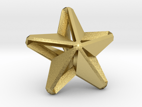 Five pointed star earring assemble - Small 1.5cm in Natural Brass