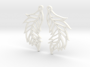 :Featherflight: Earrings in White Processed Versatile Plastic