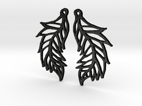 :Featherflight: Earrings in Matte Black Steel