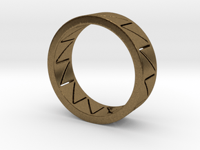 Visionary Crazy V Ring By Kris Kitchen  Ring Size  in Natural Bronze