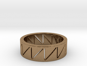 Visionary Crazy V Ring By Kris Kitchen  Ring Size  in Natural Brass