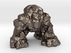 stone giant kaiju monster miniature for games rpg in Polished Bronzed-Silver Steel
