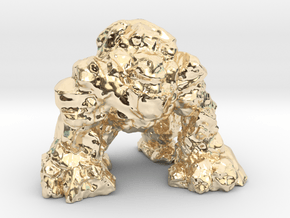 stone giant kaiju monster miniature for games rpg in 14k Gold Plated Brass