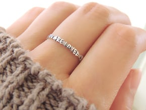 You Are Loved Ring (Multiple Sizes) in Polished Silver: 6 / 51.5