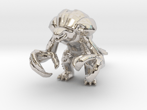 Orga kaiju monster miniature for games and rpg in Rhodium Plated Brass