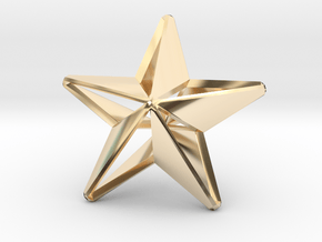 Five pointed star earring - Medium Large 3cm in 14k Gold Plated Brass