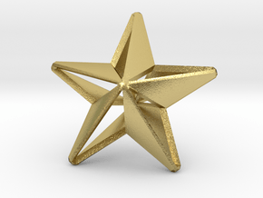 Five pointed star earring - Medium Large 3cm in Natural Brass
