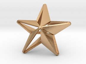 Five pointed star earring - Medium Large 3cm in Natural Bronze