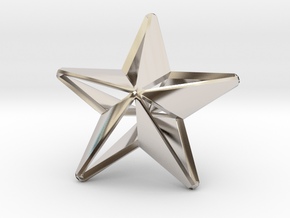 Five pointed star earring - Medium Large 3cm in Platinum