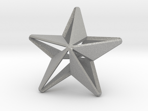 Five pointed star earring - Medium Large 3cm in Aluminum
