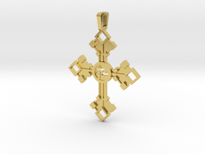Cross  in Polished Brass