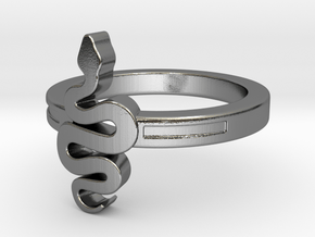 KTFRD06 Filigree Snake Geometric Ring design 3D in Polished Silver