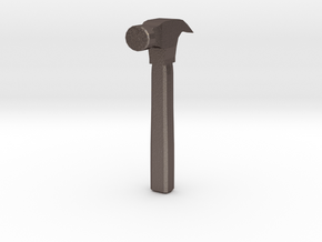  Low Poly Hammer in Polished Bronzed-Silver Steel: Small