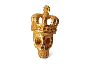 Skull Royal King in Polished Gold Steel